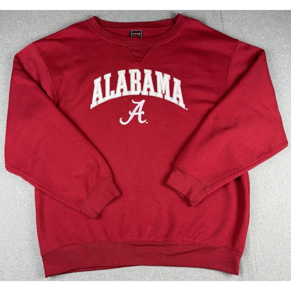 Alabama Crimson Tide Mens L Crewneck Sweatshirt Genuine Stuff Embroidered NCAA